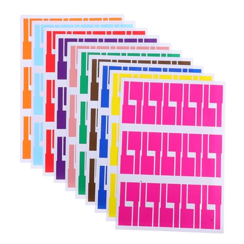 Amosfun 10 Blatt Farbige Reißfeste Kabelnetz Etiketten Beschreibbar und Bedruckbar Wasserdichte Kabelkennzeichnung für Elektrische Leitungen für Farbcodierte Kabelorganisation und von Amosfun