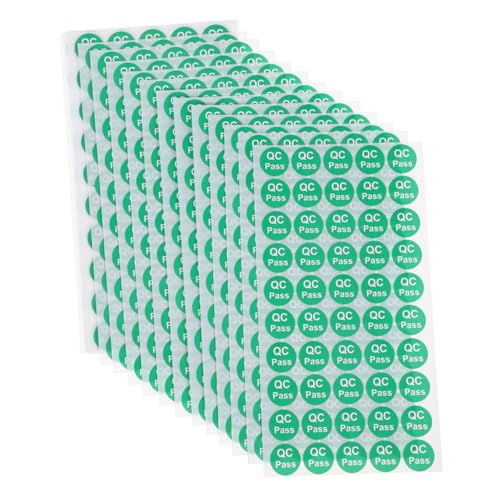 Amosfun 10 Blatt Qc-pass-aufkleber: Runde Klebeetiketten Für Lagerinventar, Qualitätskontrolle, Geprüfte Pass-genehmigung, Kreisförmige Punkt-inspektionsaufkleber von Amosfun