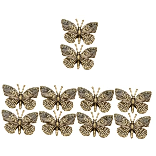 Amosfun 10 STK Schmetterlings-Ornament Schmetterlingsdekor Schmetterlingsverzierung Schmetterlingsstatue 3D-schmetterlingsmodell Mini-insektenornament Mini-schmetterlingsfigur Messing von Amosfun