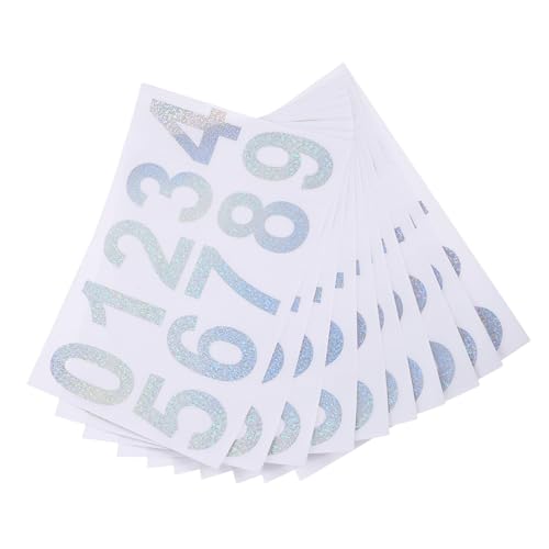 Amosfun 10 Sätze Aufkleber Für Briefkastennummern Reflektierende Briefkastennummern Für Den Außenbereich Aufkleber Selbstklebende Nummern Für Mülltonnen von Amosfun