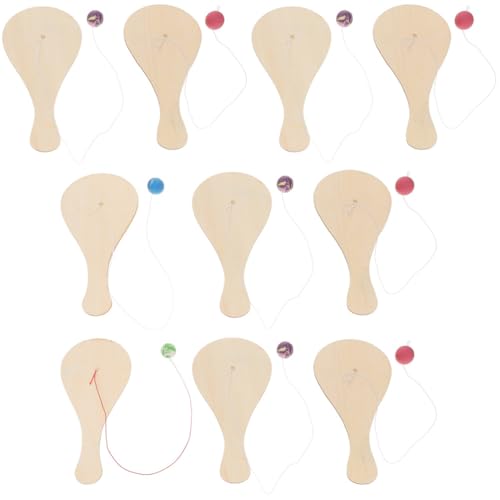 Amosfun 10 StüCk Holz-PaddleballschläGer FüR Kinder – Diy Bastelset Zum Malen Und Spielen, Ideal FüR Kindergeburtstage Und FamilienaktivitäTen Amosfun 10 StüCk Holz-PaddleballschläGer FüR Kinder – Diy Bastelset Zum Malen Und Spielen, Ideal FüR Kindergeburtstage Und FamilienaktivitäTen von Amosfun