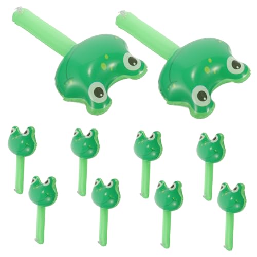 Amosfun 10 Stück Aufblasbarer Hammer mit Glocke Cartoon Frosch für Geburtstagsfeiern Partys und Festivals Sicher und Leicht zu Handhaben von Amosfun
