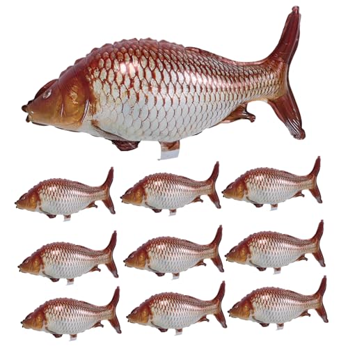 Amosfun 10 Stück Fischformige Aluminiumfolie Ballons Realistische Karpfen Deko Bunte Geburtstags und Partydekoration für Festliche Meeres Themenfeiern und Angler Events Amosfun 10 Stück Fischformige Aluminiumfolie Ballons Realistische Karpfen Deko Bunte Geburtstags und Partydekoration für Festliche Meeres Themenfeiern und Angler Events von Amosfun