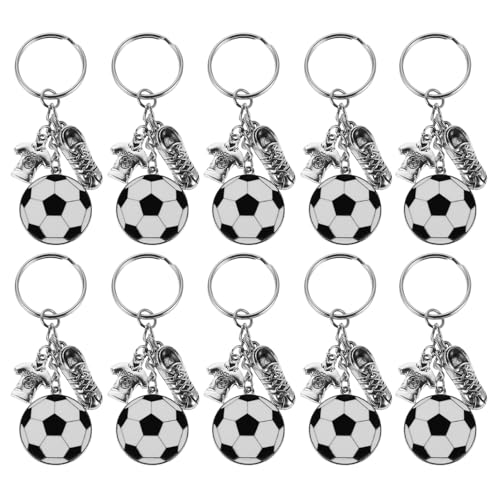 Amosfun 10 Stück Fußball-partygeschenke: Schlüsselanhänger aus Legierung für Taschen – Geschenke für Fußballfans – Souvenir-fußballanhänger, Sportler-zubehör Amosfun 10 Stück Fußball-partygeschenke: Schlüsselanhänger aus Legierung für Taschen – Geschenke für Fußballfans – Souvenir-fußballanhänger, Sportler-zubehör von Amosfun