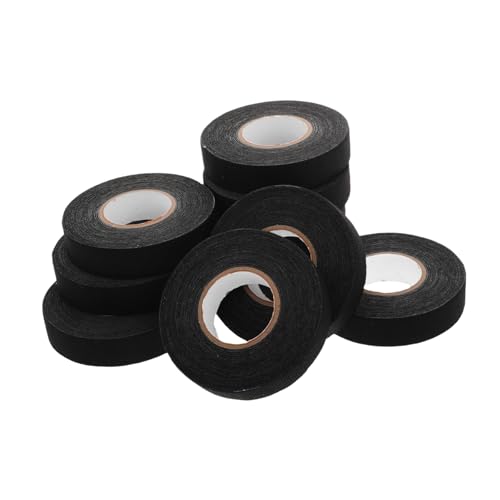 Amosfun 10 Stück Kabelbaumband Drahtgewebeband wasserdichtes elektrisches Klebeband Gewebeband fürs Auto hitzebeständiger Stoff Gewebeband für Kabelbäume Stoff-Elektroband Flanell Schwarz von Amosfun