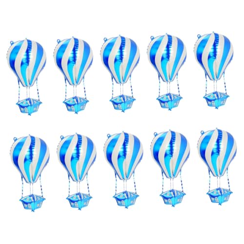 Amosfun 10stücke Pack Folienballons Heißluftballonform Metallisch Für Partydeko Geburtstag Hochzeit Festivität Fenster Und Wanddekoration Hängende Ornamente von Amosfun