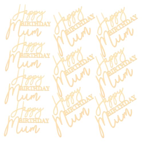 Amosfun 10 Stück Teiliges Happy Mother's Day Cake Topper Kreative Geburtstagskuchendekoration für Mütter Einfache Anwendung Fördert Familienzusammenhalt und Partyspaß von Amosfun