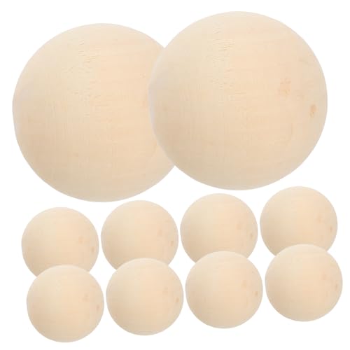 Amosfun 10 Stück Teiliges Holzkugeln ohne Massive Natürliche Holzperlen mit Glatter Porenfreier Oberfläche zum Basteln Bemalen Diy Kinderprojekte Robustes Sicheres Lernspielzeug von Amosfun