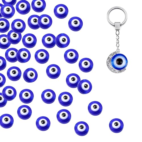 Amosfun 100 StüCk Blaue Kunststoffaugen Perlen, Abstandshalter Und AnhäNger FüR Schmuckherstellung, Bastelarbeiten, ArmbäNder von Amosfun