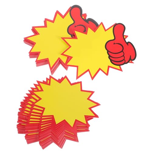 Amosfun 100 Stück Löschbares Preisschild Preisetiketten Hofverkauf Sternzeichen Verkaufspreisschild Flohmarktschilder Sterne Platzen Zeichen Flohmarkt Lieferungen Verkaufsschild Yellow Pop von Amosfun