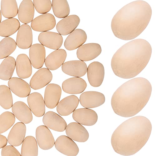 Amosfun 100 Stücke Ostern Handwerk Gefälschte Holz Eier Glatt Poliert Eier Für Ostern Dekorationen von Amosfun