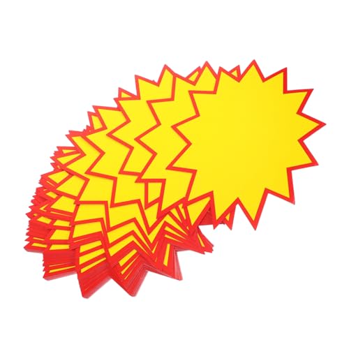 Amosfun 100 Stück Preisschild für explosive Aufkleber Stichworte Schilder für den Einzelhandel klein Zeichen Anzeige Preisschilder Werbeaufkleber Preisetiketten Aktionspreis Papier Yellow von Amosfun