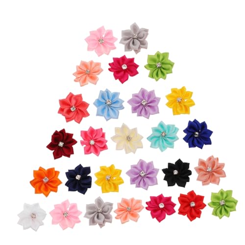Amosfun 100 Stück Teiliges Polyester Blumen Dekoration DIY Handgenähte Neun Eck Blüten für Kopfschmuck Bekleidungs Schmuck Bunte Mix Farben Zufällige Farbe Zufällige Farbe von Amosfun