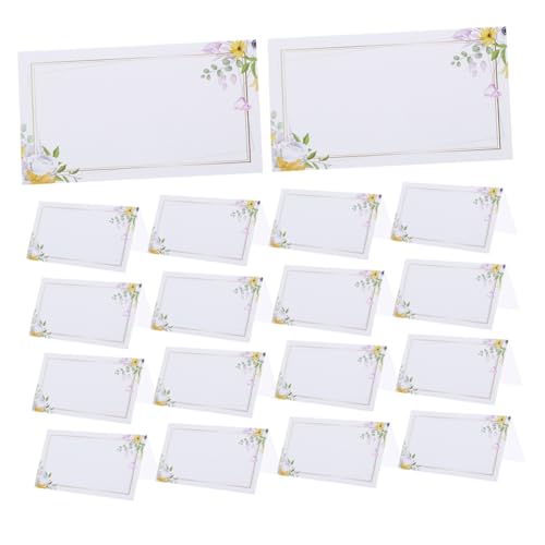 Amosfun 100 Stück Tischkarten mit Blumenmuster für den Tisch, elegante Hochzeitsdusche, Namenskarten, blanko, für Geburtstagsparty, Bankett, Empfang, Dekorationen Amosfun 100 Stück Tischkarten mit Blumenmuster für den Tisch, elegante Hochzeitsdusche, Namenskarten, blanko, für Geburtstagsparty, Bankett, Empfang, Dekorationen von Amosfun