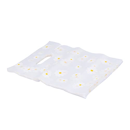 Amosfun 100Stücke Blumenmuster Plastiktüten Einweg Tragetaschen für Mittlere Leicht und Sicher zum Verpacken von Geschenken Schmuck und von Amosfun