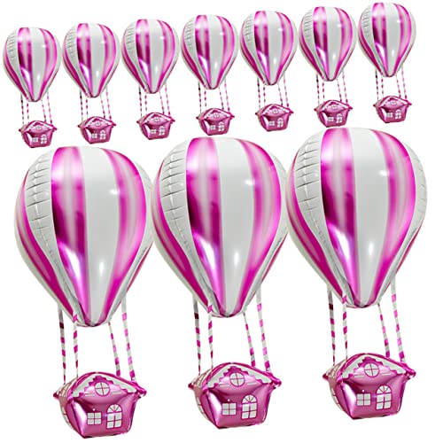 Amosfun 10St Heißluftballon Flugzeug-Folienballons Heliumtanks für Ballons 200 Ballons party mitgebsel kinder kinderparty mitgebsel weihnachten hochzeitdeko Heliumfolienballons Metall von Amosfun