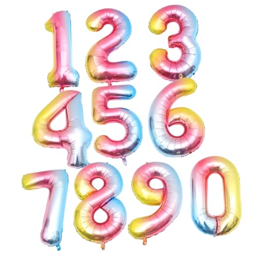10st Zahlenballon Partydekorationen Geburtstag Ballon 2024 Luftballons Für Alphabet-buchstaben-zahlen-ballon Hängender Folienballon Aluminiumfolie Baby Requisiten Anzahl von Amosfun
