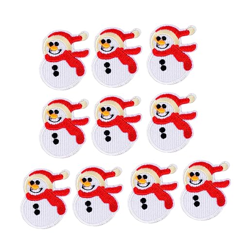 Amosfun 10 Stück Schneemann-applikationen Aufnäher Weihnachts-aufbügler Schneemann-muster für Kleidungsstücke von Amosfun