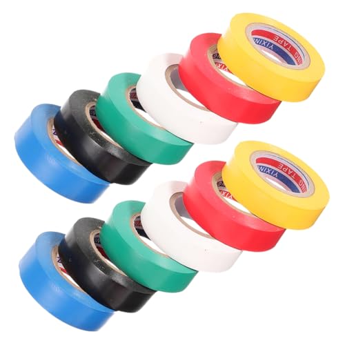 Amosfun 12 Rollen Isolierband im Freien Abdeckung Weiß Vinyl Schutz mehrere elektrisches Band Elektroband farbig Wärmeband für Rohre feuerhemmendes Klebeband Möbelband PVC Amosfun 12 Rollen Isolierband im Freien Abdeckung Weiß Vinyl Schutz mehrere elektrisches Band Elektroband farbig Wärmeband für Rohre feuerhemmendes Klebeband Möbelband PVC von Amosfun