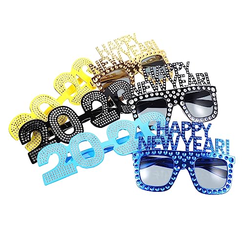 Amosfun 12 Stk 2023 Brille Party-brillengestelle Party-brillen-dekore Neujahrsparty-brille Interessante Brille Brillen Requisiten Brille Für Das Neue Jahr Partybedarf Schokoriegel Lustig von Amosfun