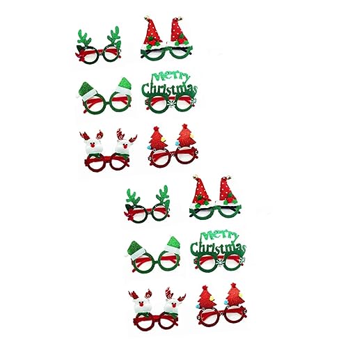 Amosfun 12 Stk Partybrille Weihnachtsfeier Brillen Weihnachtsrequisiten Für Fotoautomaten Requisiten Für Weihnachtsfotos Weihnachts-sonnenbrille Weihnachtsbrillen Kind Karikatur von Amosfun