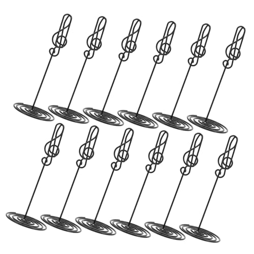 Amosfun 12 Stück Notizhalter für Büroklammern Tischkartenclips Halter für Fotoclips Karte steht Tischnummernhalter für die Hochzeit Schreibtischklammer für Notizen Memo -Clip Eisen Schwarz von Amosfun