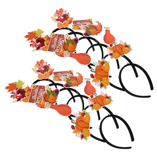Amosfun 12 Stück Teiliges Thanksgiving Party Haarreifen Festliche Truthahn Ahornblatt Kopfschmuck Leichtes Bequemes Erntedankfest Headband für Herbst Familienfeiern von Amosfun