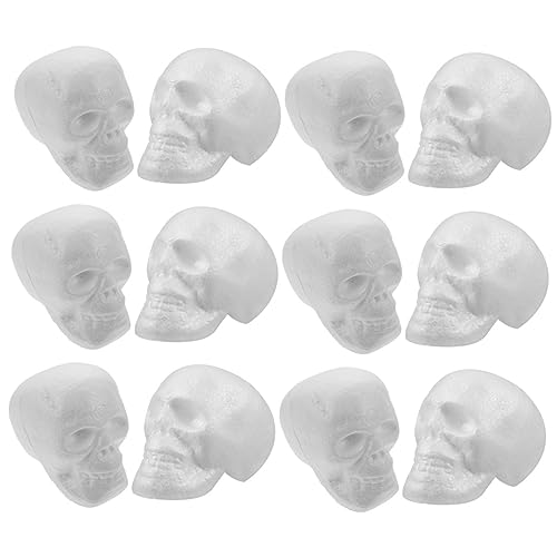 Amosfun 12 x Halloween-Schädelköpfe aus Schaumstoff, hängende Dekoration, unlackierte Totenkopf-Ornamente für gruselige Party-Dekoration und DIY-Malerei Amosfun 12 x Halloween-Schädelköpfe aus Schaumstoff, hängende Dekoration, unlackierte Totenkopf-Ornamente für gruselige Party-Dekoration und DIY-Malerei von Amosfun