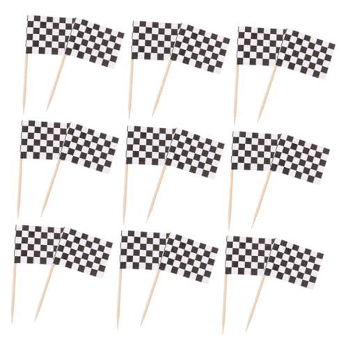 Amosfun 120 Stück Mini Checkered Racing Flag Zahnstocher mit Kariertem Muster Dekorative Cupcake Party topper für Geburtstagsfeiern Shower und Snack deko Amosfun 120 Stück Mini Checkered Racing Flag Zahnstocher mit Kariertem Muster Dekorative Cupcake Party topper für Geburtstagsfeiern Shower und Snack deko von Amosfun