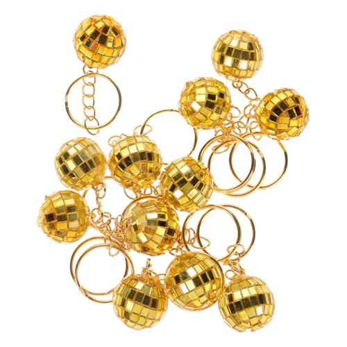 Amosfun 12Stücke Mini Discokugel Schlüsselanhänger Set Retro Party Zubehör Für Jahre Themenpartys Glitzernde Spiegelkugel Anhänger Für Auto Und Geschenkideen Goldene Für Disco von Amosfun
