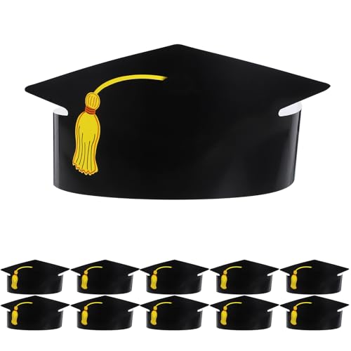 Amosfun 12pcs Graduation Party Papier Hüte Handgemachte Papier Graduation Hüte Foto Requisiten von Amosfun