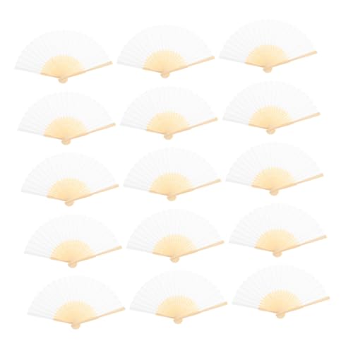 Amosfun 15stücke Faltbare Leere Papierfächer Diy-handfächer Für Hochzeiten Basteln Heimdekoration Partygeschenk Weiß von Amosfun