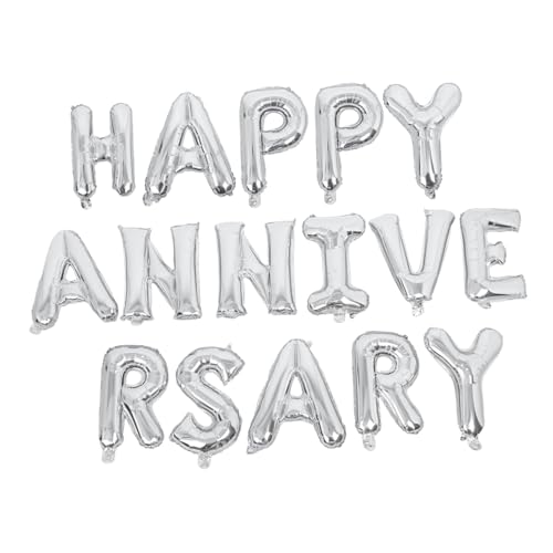 Amosfun Dekoratives Aluminiumfolien-luftballons-set „happy Anniversary“-buchstaben Für Hochzeit 16 Luftballons Pro Packung Silbernes Thema Amosfun Dekoratives Aluminiumfolien-luftballons-set „happy Anniversary“-buchstaben Für Hochzeit 16 Luftballons Pro Packung Silbernes Thema von Amosfun