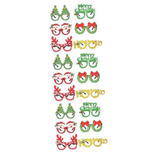 Amosfun 18 Stk Weihnachtsfeier Brille Gläser Für Die Weihnachtsfeier Weihnachtsbaum Brille Weihnachts-sonnenbrille Weihnachtskostüm Foto Requisiten Rentierbrille Geschenk Erwachsener Kind von Amosfun