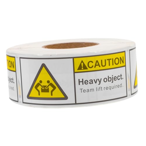 Amosfun 1Rolle Team Lift Versandetikett Klebeetiketten Für Schwere Gegenstände Stark Haftend Für Sichere Verpackungen Lagerverwaltung Für Innen Außenbereich von Amosfun