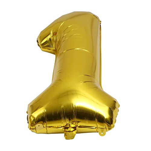 Amosfun 1Stk Digitaler Aluminiumfolienballon Nummer der goldenen Luftballons Nummer goldenen Luftballons Golddekor Latex-Anzug dekorativer kreative Luftballons Hochzeit Film von Amosfun