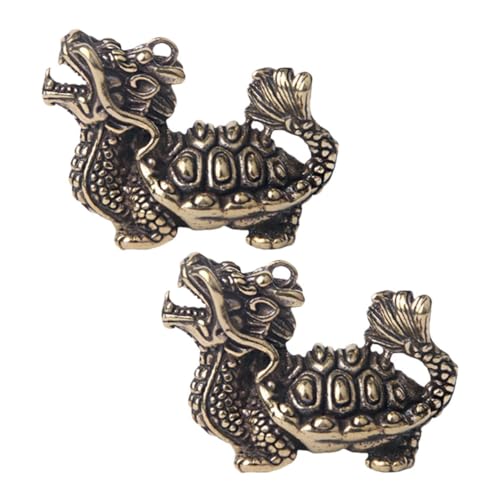 Amosfun 2 Stück Miniatur-schildkröten-Ornament Exquisites Drachenschildkröten- Für Zuhause von Amosfun