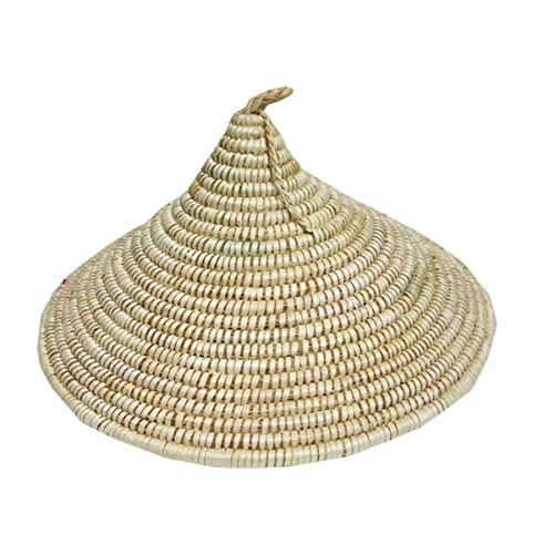 Amosfun 1stk Strohhut Topfdeckel Wiederverwendbar Hängende Obstkörbe Für Die Küche Sonnenhut Strohabdeckung Quastenlampe Reisbauernhut Reisbauernhüte Pavillon Rand Weiden Beige Gras von Amosfun