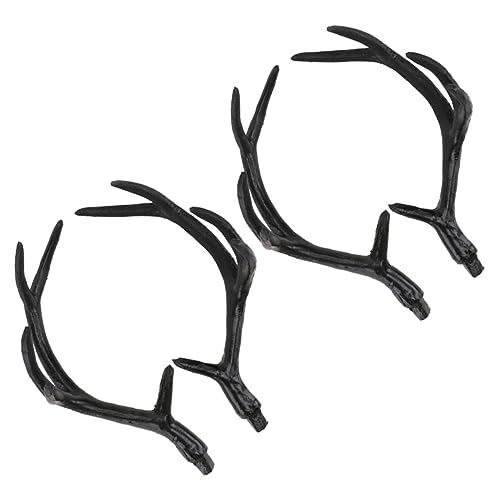 Amosfun 2 Paar DIY Simulation Hirschgeweih Stirnband Leichte Kunststoff Rentier Hörner Weihnachten Haarschmuck für Halloween Party Dekoration und Bastelprojekte von Amosfun