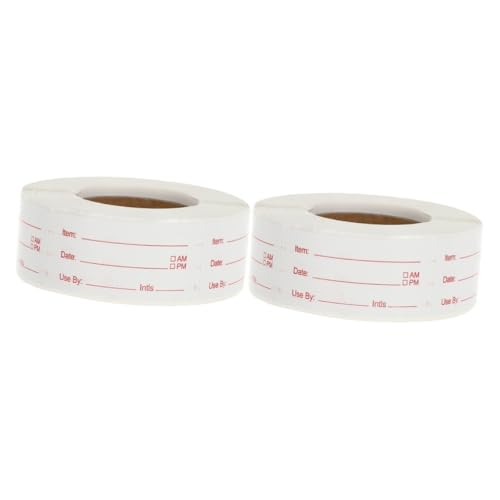 Amosfun 2 Rollen Roll mit Ablösbaren Lebensmitteletiketten Selbstklebende Aufkleber für Beschriften von Vorratsdosen Gläsern Gefrierbehältern von Amosfun