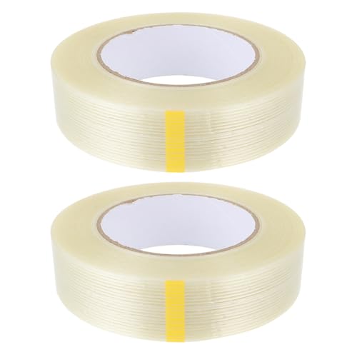 Amosfun 2 Rollen Streifenfaserband Glasfaser Verpackung Fenster Stoff hängend für verstärktes Band Klebeband schnallen verstärktes Packband Versandklebeband Transparent von Amosfun