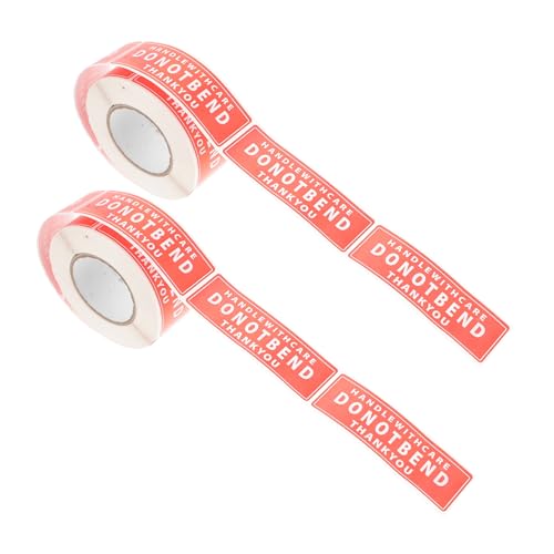 Amosfun 2 Rollen Versandetiketten für Zerbrechliche Warnaufkleber Vorsicht Zerbrechlich für Sicheres Verpacken Selbstklebend und von Amosfun