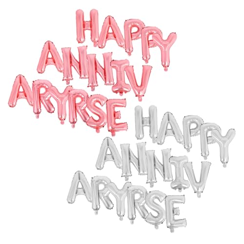 Amosfun 2 Sätze Happy Anniversary Ballons Dekorationen Aluminiumfolie Buchstabenballons Silber und Roségold für Hochzeitsjubiläum Party Einfache Befüllung Langlebig Vielseitig für Zuhause Amosfun 2 Sätze Happy Anniversary Ballons Dekorationen Aluminiumfolie Buchstabenballons Silber und Roségold für Hochzeitsjubiläum Party Einfache Befüllung Langlebig Vielseitig für Zuhause von Amosfun