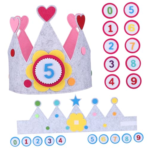 Amosfun 2 Sätze Sets Geburtstagskrone Hüte für Weiche Filzmaterialien mit Sternen und Herzen Wiederverwendbare Partyhüte für Jungen für Familienfeiern und Besondere Anlässe Amosfun 2 Sätze Sets Geburtstagskrone Hüte für Weiche Filzmaterialien mit Sternen und Herzen Wiederverwendbare Partyhüte für Jungen für Familienfeiern und Besondere Anlässe von Amosfun