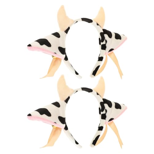 Amosfun 2 Sätze Weiche Plüsch Kuhohren Haarschmuck für Geburtstagsfeiern Halloween Kostüme und Cosplay Events für Kleine und Tierische Themenpartys von Amosfun