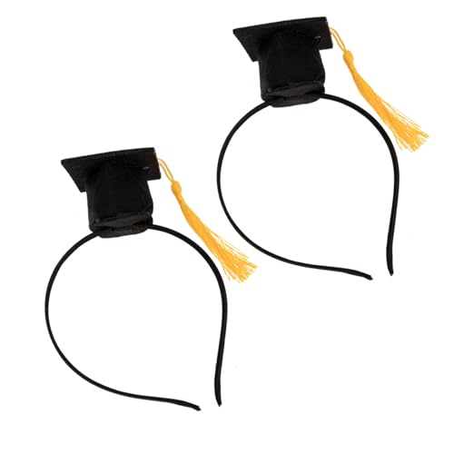 Amosfun 2 Stück Graduation Party Haarband mit Goldenen Quasten Doktorhut Design Leichter Abschluss Kopfschmuck für Fotoshootings und Feierlichkeiten Bequem und Festlich für Absolventen von Amosfun