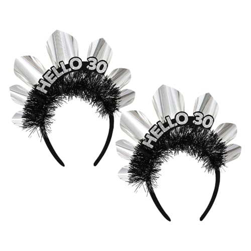 Amosfun 2 Stück Happy Birthday Haarschmuck mit Königlicher Krone Verstellbare Mädchen Damen Geburtstags-haarbänder Bequeme Leichte Party-accessoires für Fotos Festliche Anlässe von Amosfun