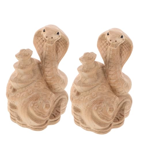 Amosfun Schlangenornamente Künstliche Schlange Schlangenfigur Zum Chinesischen Neujahr Realistische Schlange Aus Tierkram Holzgeschnitzte Schlangenfiguren für Halloween von Amosfun