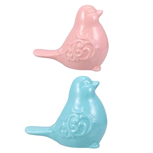 Amosfun 2 Stück Keramik Vögel Statue Magpie Tischdeko für Zuhause und und Detailreiche Ornamente für Romantische und Vielseitige Anwendungen von Amosfun