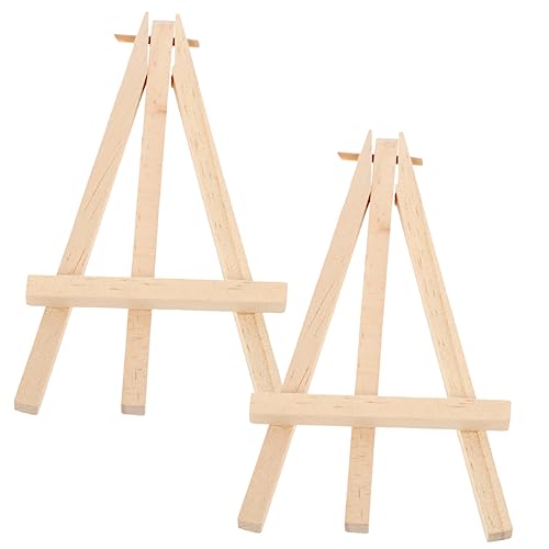 Amosfun 2 Stück Mini Holz Staffelei Faltbare Tischstaffelei für Kunstwerke Fotos und Karten Kompakte Holzdisplay Staffelei für Veranstaltungen und Ausstellungen von Amosfun
